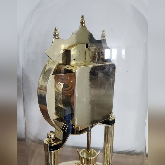 ⏰ Chronos Gold Glass Dome Anniversary Mantel Clock – Rotating Pendulum, Elegant - Picture 7 of 15